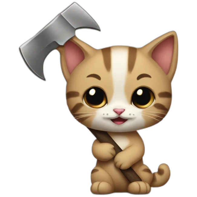 axe kitten emoji