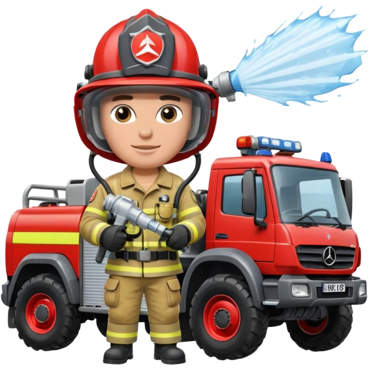 machine water cannon Mercedes-Benz Unimog in UK emoji