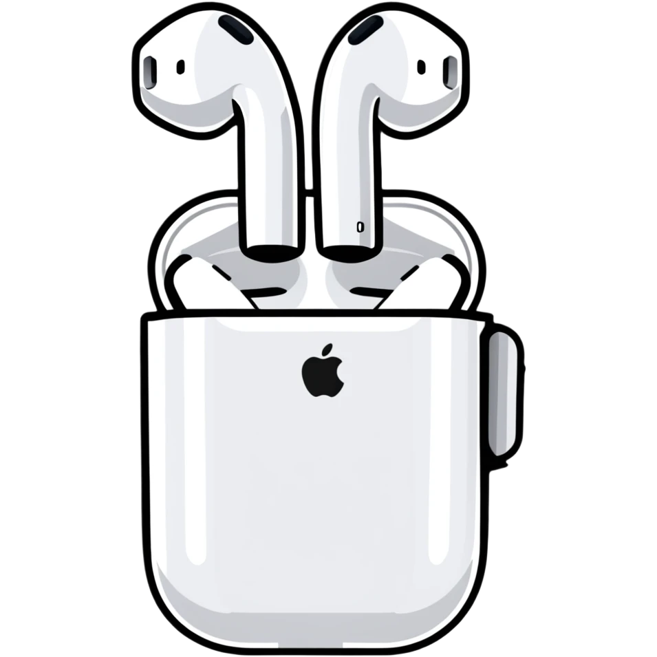 White Apple EarPods with cord and microphone emoji