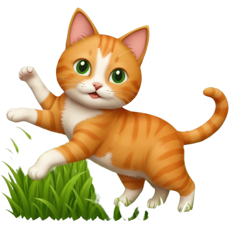 cat frolicking in field emoji