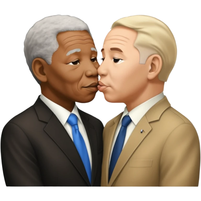Nelson Mandela kissing Benjamin Netanyahu emoji