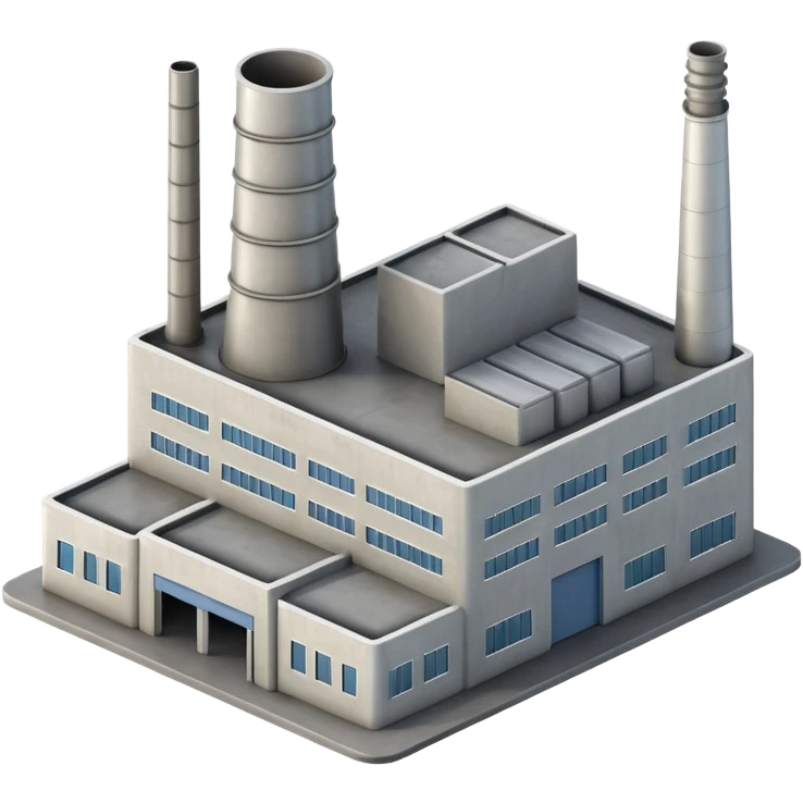 a simple factory building with a 3D feel emoji