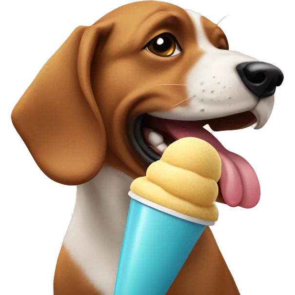Dog eating icecream  emoji