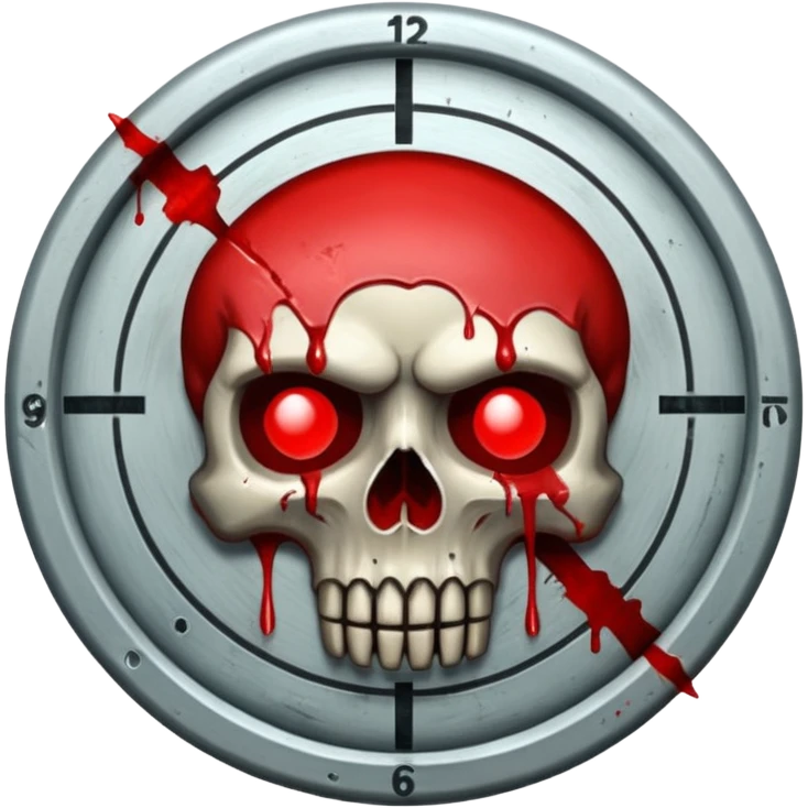 A target sight, nothing else. In the style of your bleeding skull art emoji