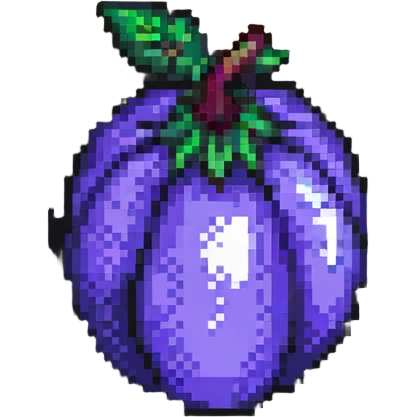 eggplant, pixel art style emoji