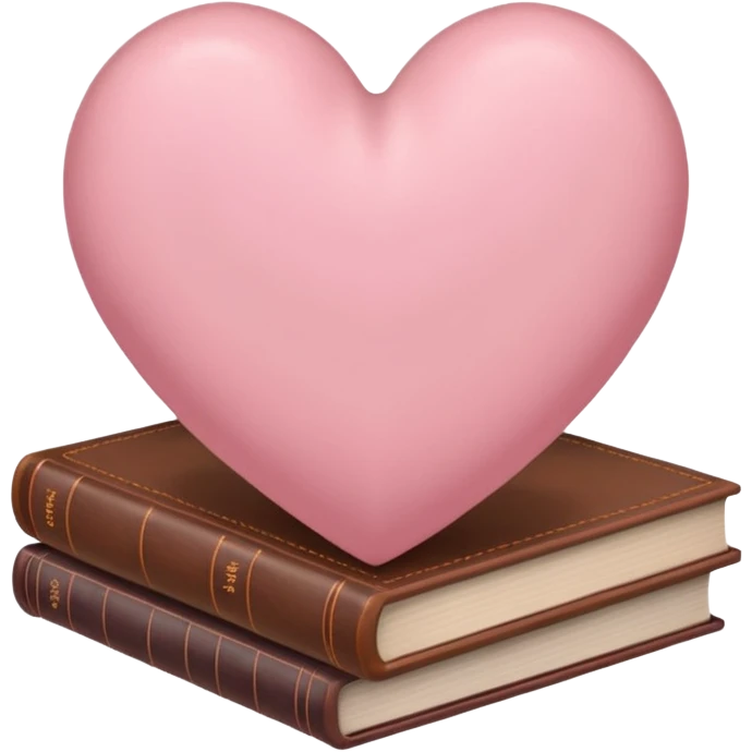 Light pink heart + books emoji