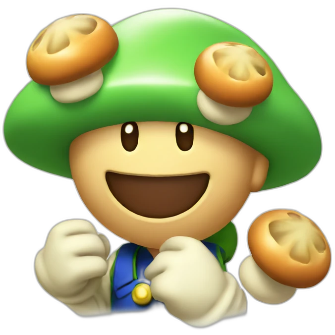 Luigi enjoying his mushrooms emoji