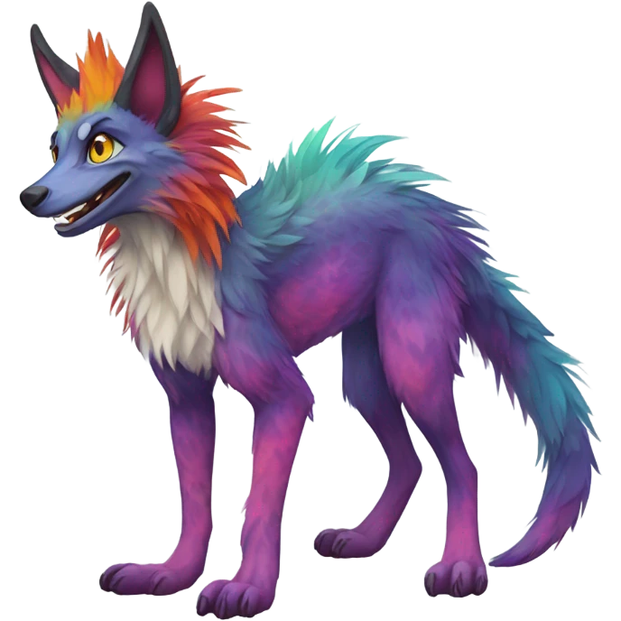 colorful Feral Sergal Fursona emoji