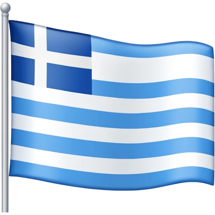 emoji Flag with 3 simple  horizontal lines: white, blue, white, equal one to another emoji