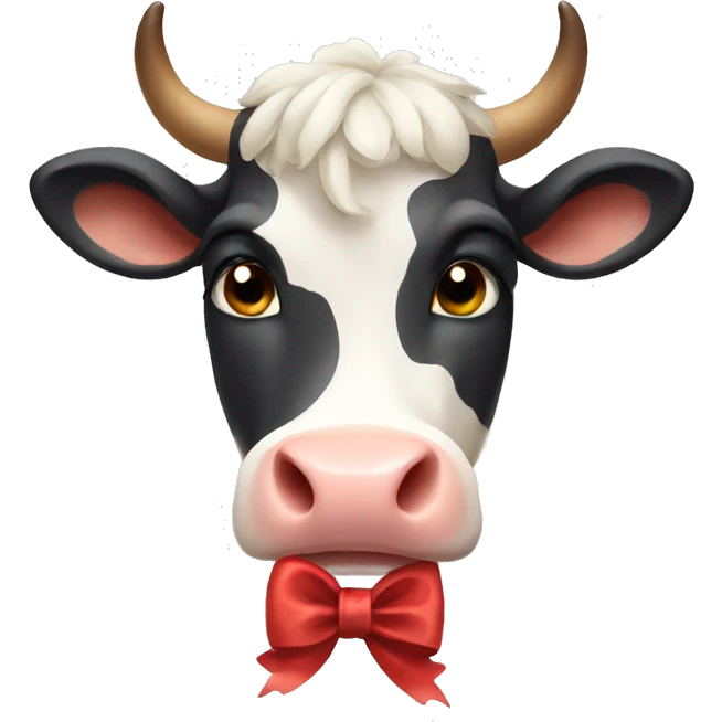 Cow with bow emoji