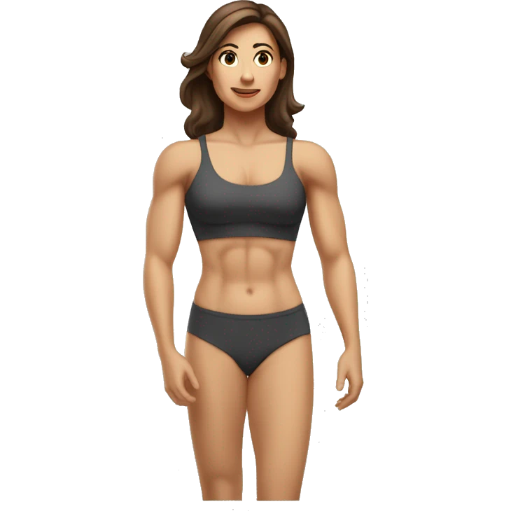 Fit Caucasian Woman large Back muscles, brunette emoji