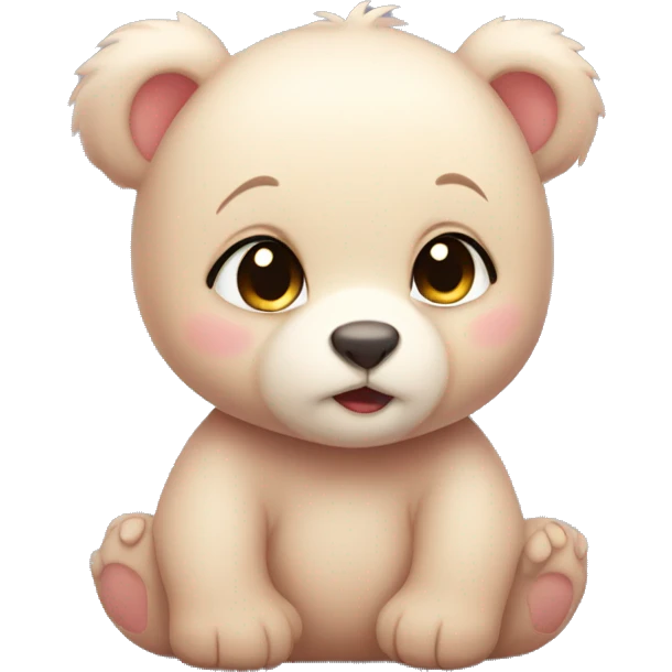 Blushing bear cub with rosy cheeks emoji