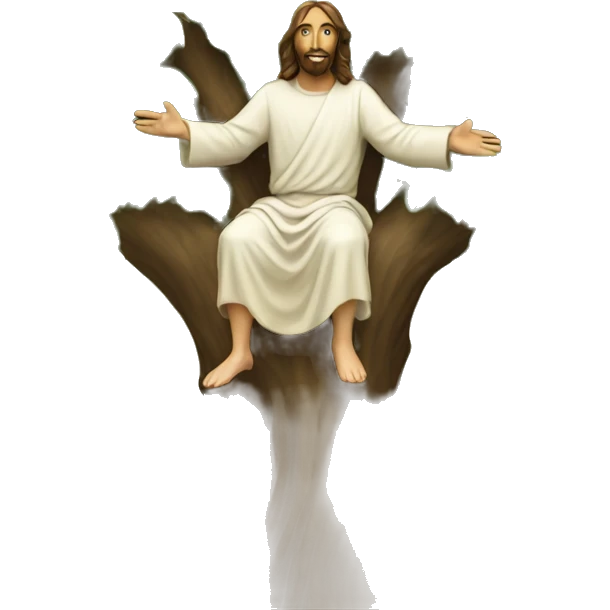 Jesus Christ riding a tree emoji