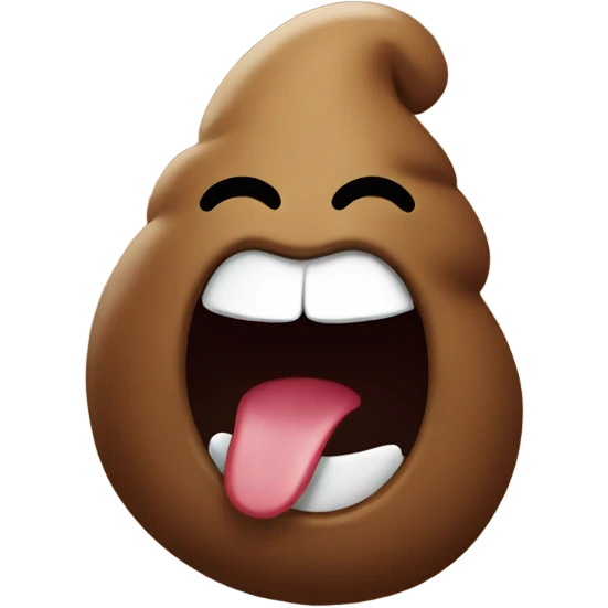 Poop singing a song emoji