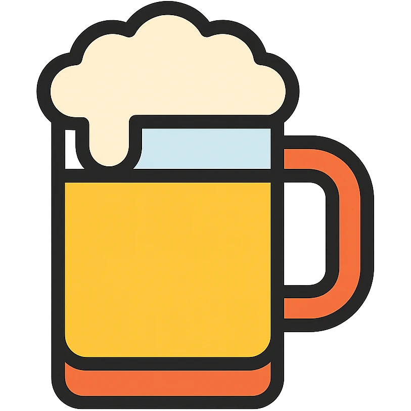 simple and clear beer mug color icon emoji