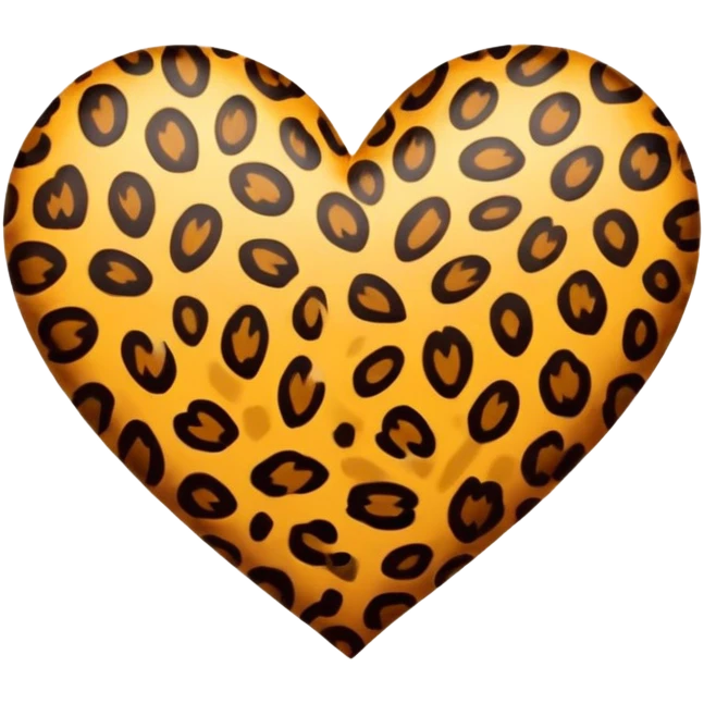 leopard print heart emoji
