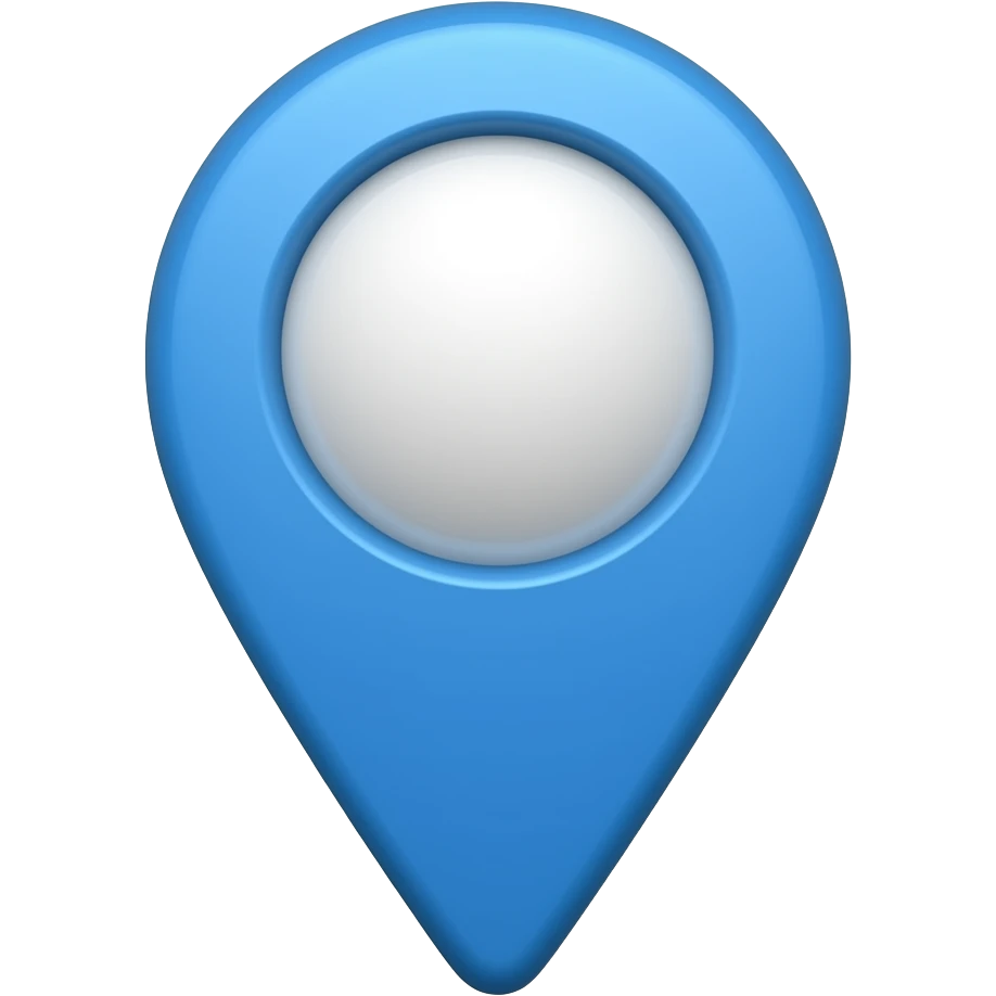 Blue location pin with round top emoji