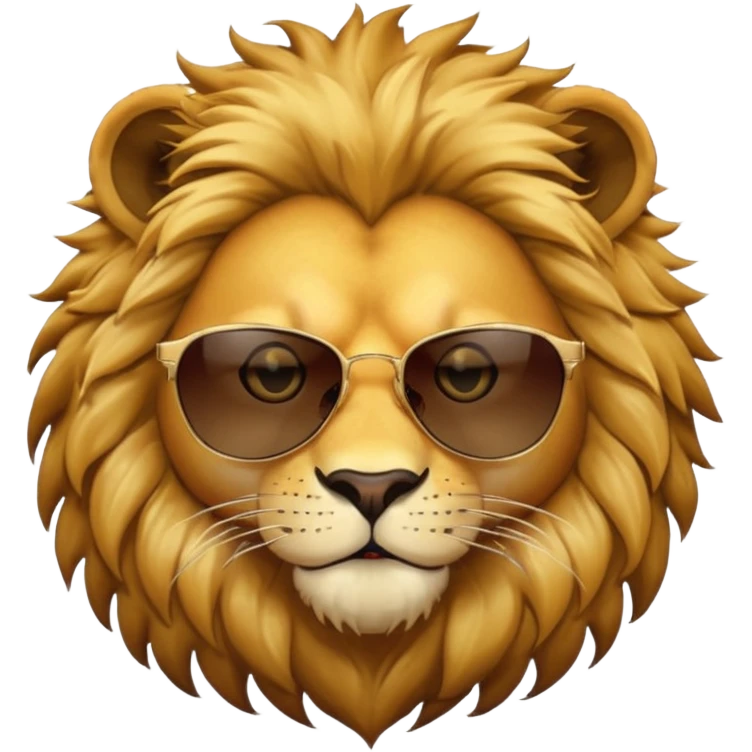 simple lion face with dark sunglasses emoji