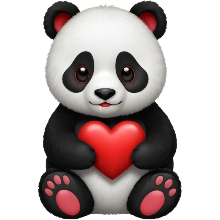 panda with  dark red heart  emoji