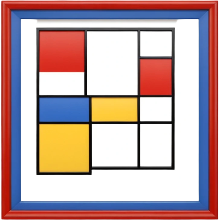 Piet Mondrian, Composition with Red Blue and Yellow painting frame emoji