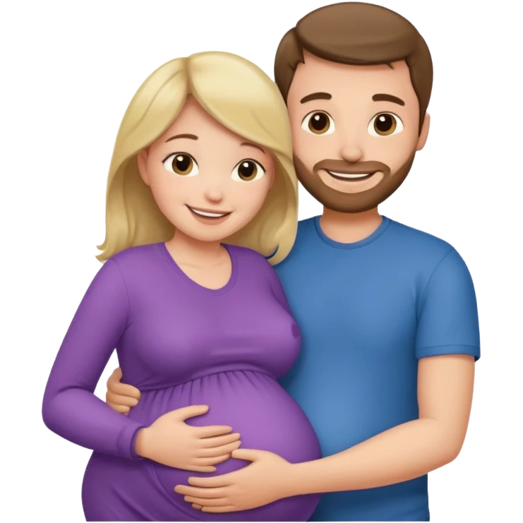 Девушка беременная и мужчина обнимает ее emoji