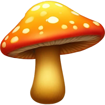hombre yellow, orange, red mushroom with white spots  emoji