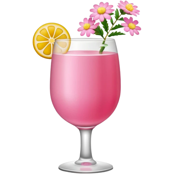 Pink Mimosa drink with flower  emoji