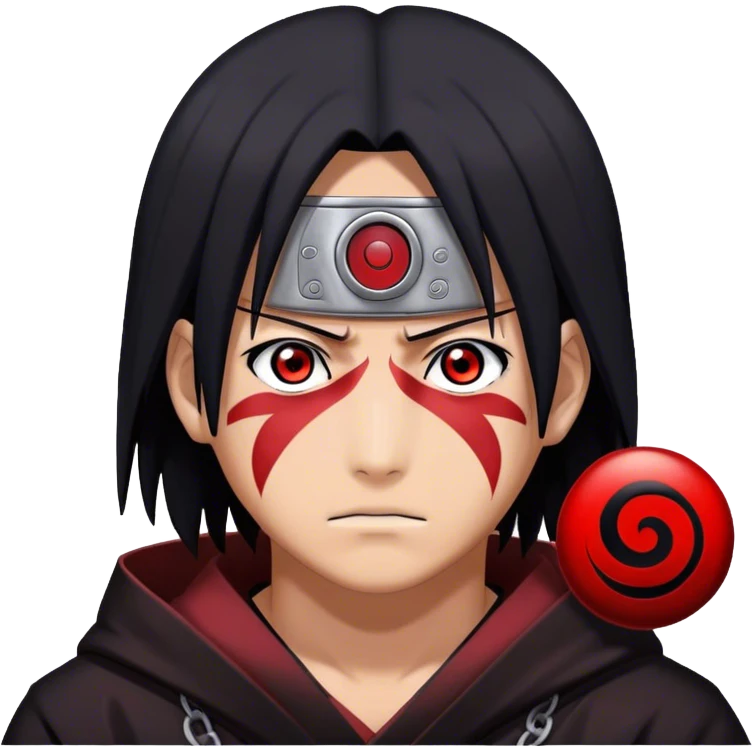 Itachi Uchiha using sharingan emoji