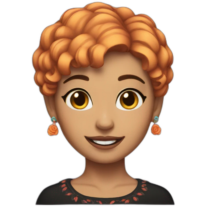 catrina short hair happy emoji