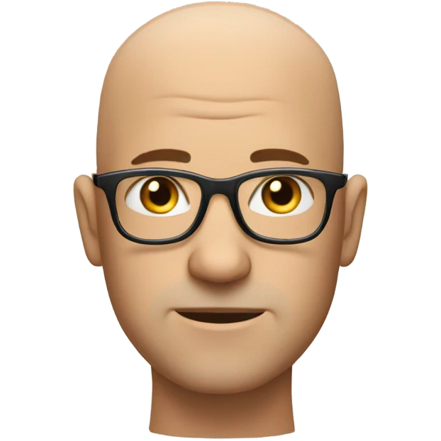 bald man in glasses portrait emoji