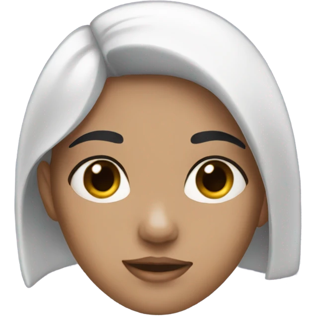 girl with black hair and face m emoji