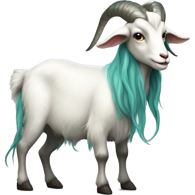 Mermaid goat mythical creature goat with fish tail half goat half fish creature  emoji
