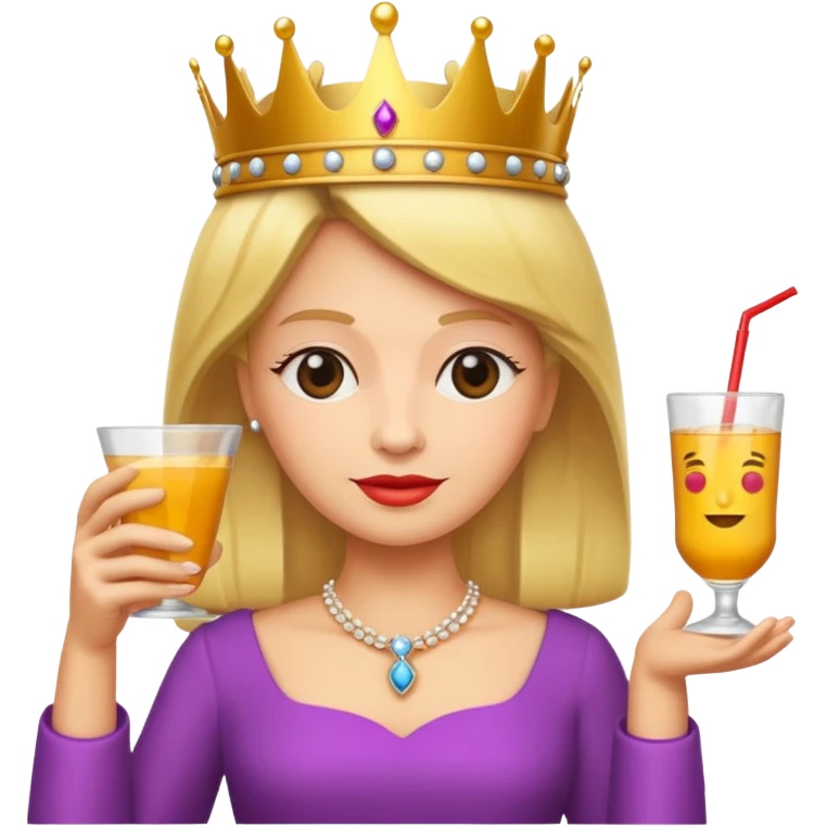 queen with drink emoji