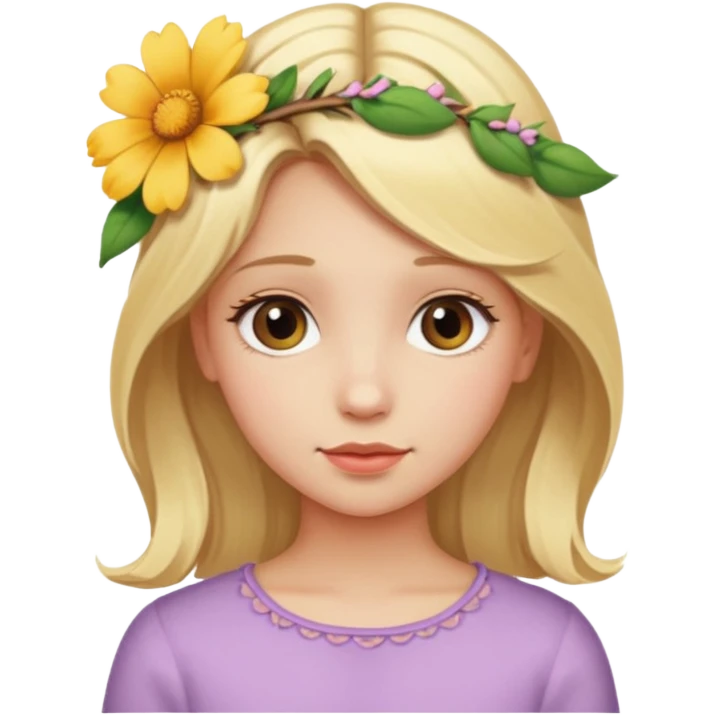 Girl profile picture with blonde hair and a flower in her hair emoji