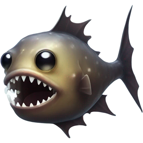 Anglerfish with glowing lure, sharp teeth, and big eyes. emoji