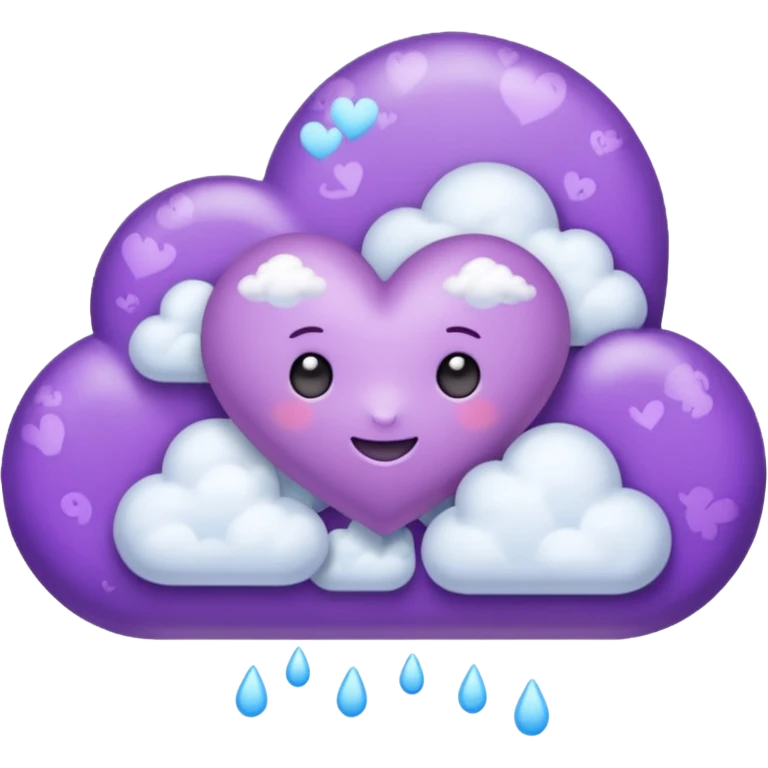 purple heart with a cloud pattern emoji