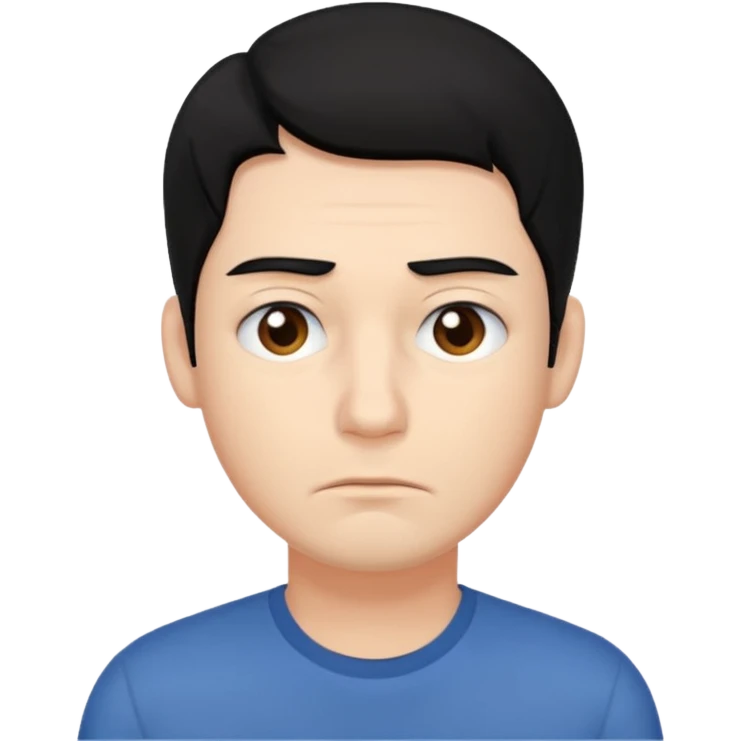 Sleepy man black hair emoji