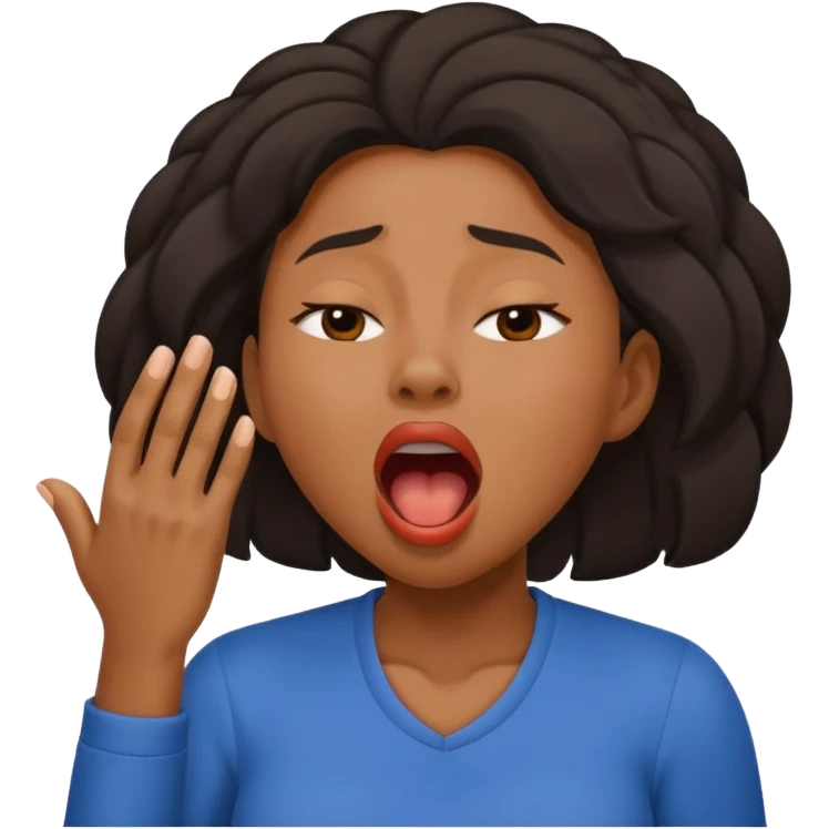 balck woman Yawning without Hand emoji