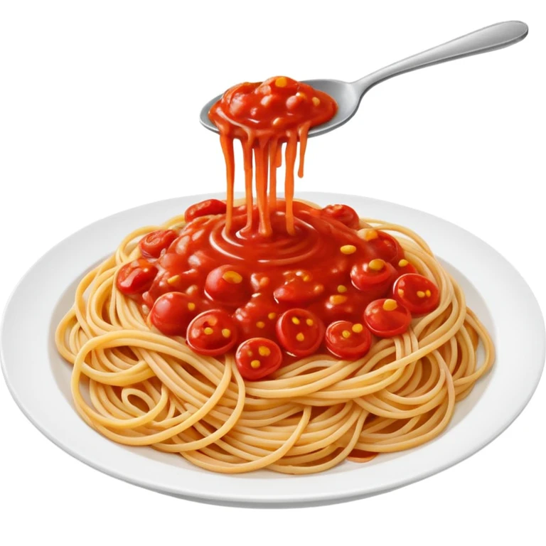 spaghetti pasta with tomato sauce in de top emoji