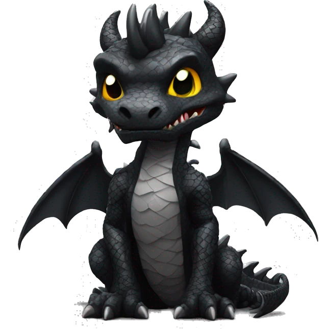Black dragon dressed in punk clothes with chequer markings emoji