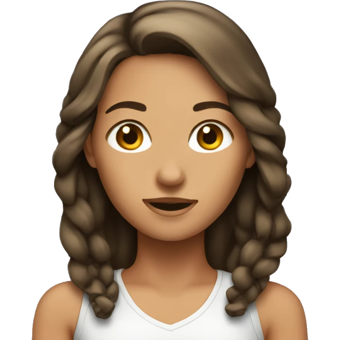 Brunette tan Female with a net  emoji