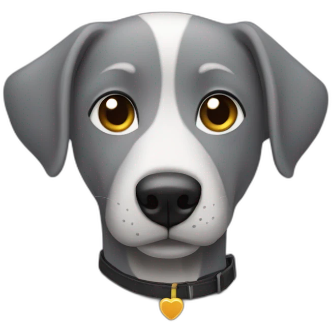 Un perro gris enamorado emoji