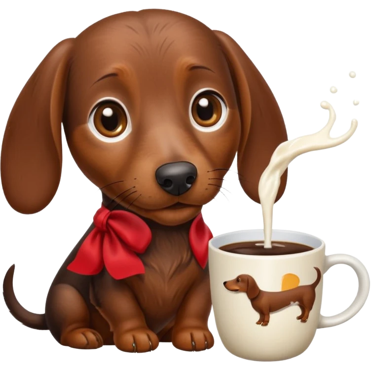 brown wirehaired dachshund coffee  emoji