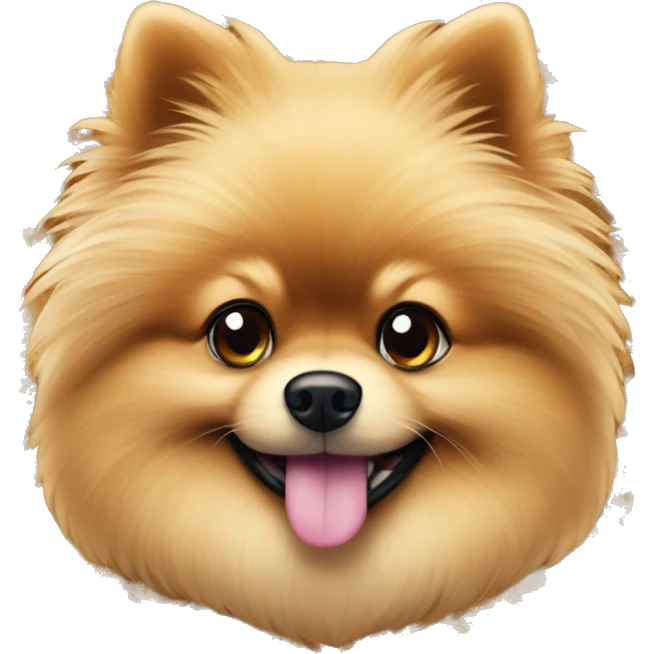 Big pomeranian with packet of mulch emoji