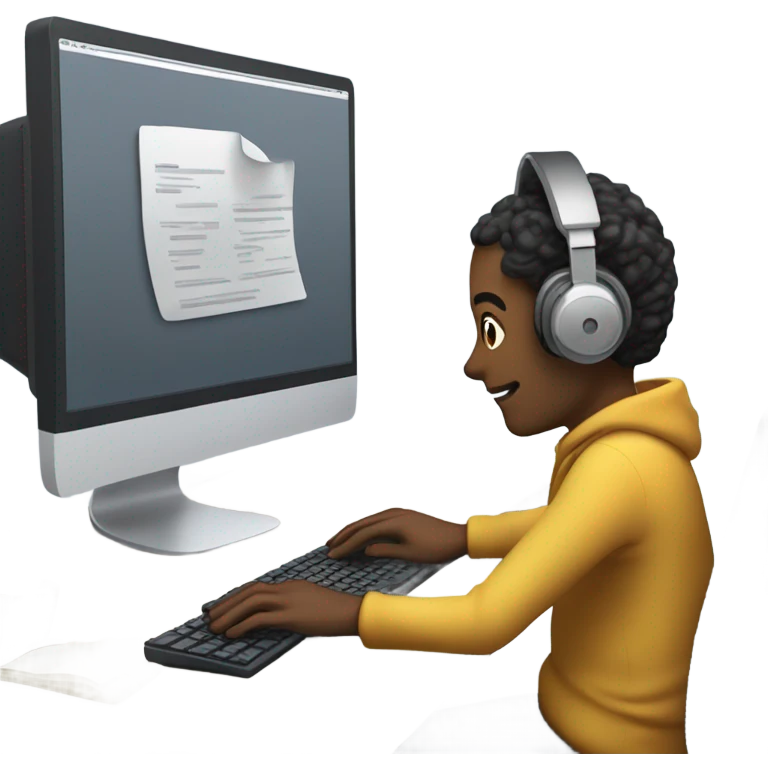 Working in a computer emoji