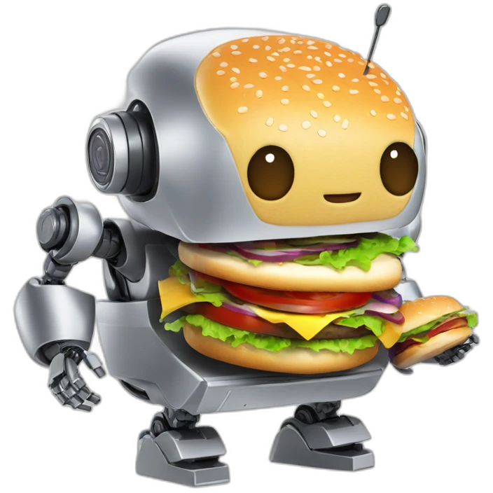 ROBOT COMIENDO HAMBURGUESA emoji