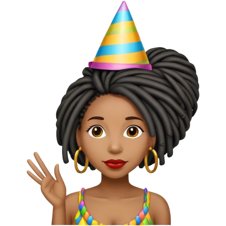 Black woman with locs birthday  emoji