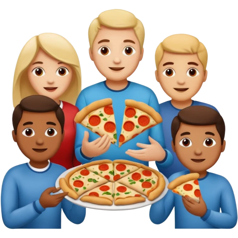 familia comiendo pizza y empanadas argentinas emoji
