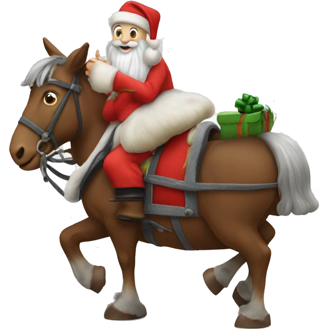 Rennes du pere noel avec traineau emoji