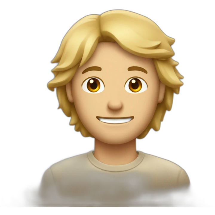 Homme cagouler avec un bob beige emoji